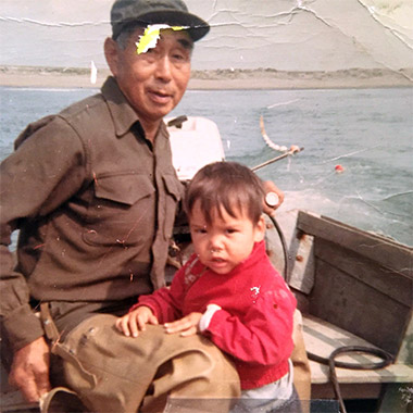 Bobby with his grandfather Teddy Sockpick